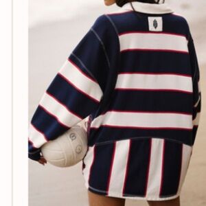 Free People - Navy Striped Pullover Sweater